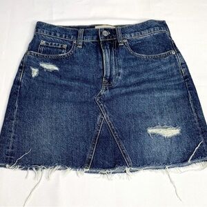 EVERLANE (nwot) reconstructed distressed denim Skirt, size 33 or 12/14